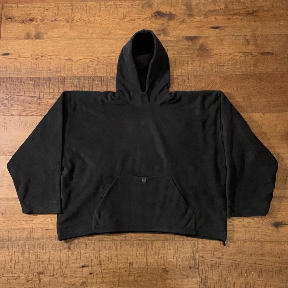 Yeezy Gap Balenciaga Polar Padded Hoodie Mens XS Black Streetwear Oversized